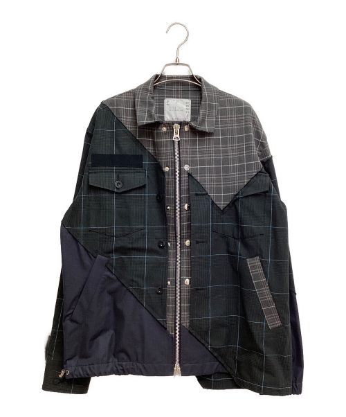 sacai（サカイ）sacai (サカイ) CHECKED PANELLED JACKET（チェックドパネルドジャケット） マルチカラー サイズ:2の古着・服飾アイテム