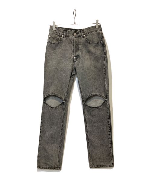 JOHN LAWRENCE SULLIVAN（ジョン ローレンス サリバン）JOHN LAWRENCE SULLIVAN (ジョン ローレンス サリバン) BLEACHED DENIM KNEE HOLE PANTS グレー サイズ:44の古着・服飾アイテム