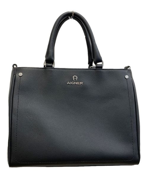 AIGNER（アイグナー）AIGNER (アイグナー) AVAハンドバッグ ブラックの古着・服飾アイテム