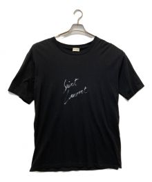 Saint Laurent Paris（サンローランパリ）の古着「ロゴプリントTシャツ」｜ブラック