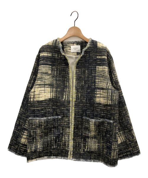 Ameri（アメリ）AMERI (アメリ) LADY LIKE PRINT TWEEDS JACKET グリーン サイズ:Sの古着・服飾アイテム