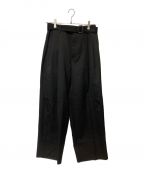 steinシュタイン）の古着「BELTED WIDE STRAIGHT TROUSERS」｜ブラック