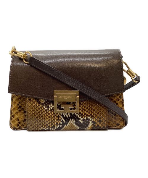 GIVENCHY（ジバンシィ）GIVENCHY (ジバンシィ) GV3 Small Python Crossbody Bag ブラウンの古着・服飾アイテム