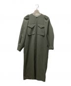 HYKEハイク）の古着「Soalon Coverall Dress/ソアロンカバーオールドレス」｜グリーン