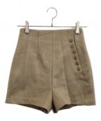 Eaphiエフィ）の古着「slanting button short pants」｜モカ