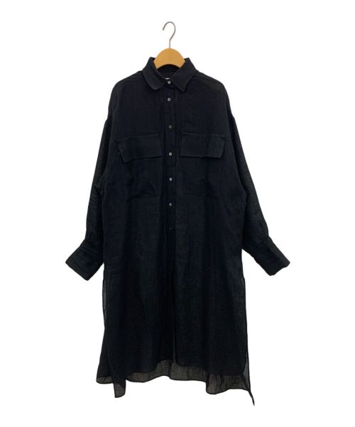 CHAOS（カオス）CHAOS (カオス) ゼガロリネンシャツワンピース ブラック サイズ:Fの古着・服飾アイテム