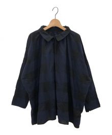 journal standard luxe（ジャーナルスタンダード リュクス）の古着「ブロックチェック エリツキスキッパーブラウス」｜ネイビー