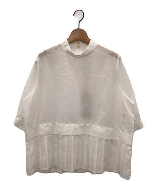 WHYTO（ホワイト）WHYTO (ホワイト) Hem pleats blouse ホワイト サイズ:38の古着・服飾アイテム