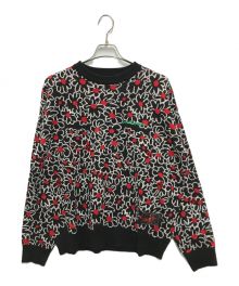 SYUMAN.（シュウマン）の古着「Le reve du papillon Sweater(レーヴ ドゥ パピヨン セーター)」｜ブラック×レッド