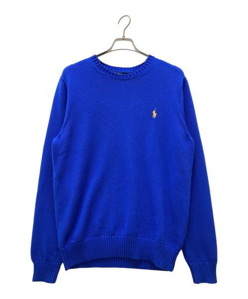 POLO RALPH LAUREN（ポロ・ラルフローレン）POLO RALPH LAUREN (ポロ・ラルフローレン) コットンニットプルオーバー ブルー サイズ:M 未使用品の古着・服飾アイテム