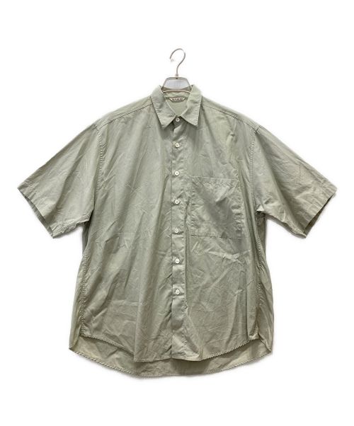 AURALEE（オーラリー）AURALEE (オーラリー) WASHED FINX TWILL HALF SLEEVED BIG SHIRTS ライトグリーン サイズ:3の古着・服飾アイテム