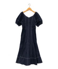 HER LIP TO（ハーリップトゥ）の古着「Imperia Volume Sleeve Dress」｜インディゴ