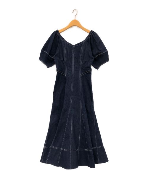 HER LIP TO（ハーリップトゥ）HER LIP TO (ハーリップトゥ) Imperia Volume Sleeve Dress インディゴ サイズ:Sの古着・服飾アイテム