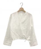 Plageプラージュ）の古着「Linen カシュクール lace Blouse」｜ホワイト