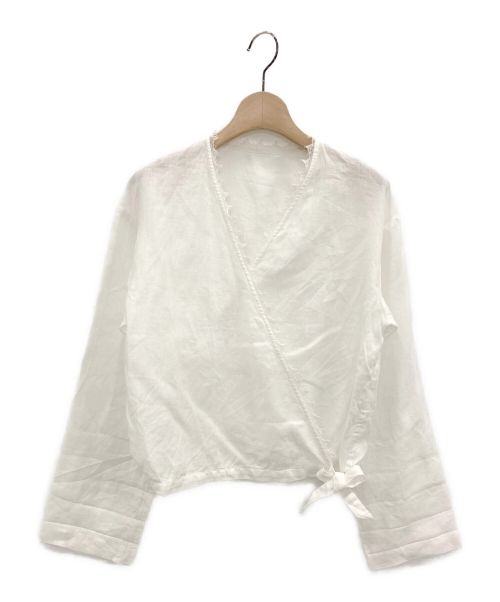 Plage（プラージュ）Plage (プラージュ) Linen カシュクール lace Blouse ホワイト サイズ:-の古着・服飾アイテム