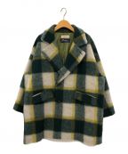 SLOBE citronスローブシトロン）の古着「shaggy check short coat」｜グリーン