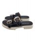 COACH (コーチ) PIPER LEATHER SANDAL ブラック×ホワイト サイズ:23.5：10000円