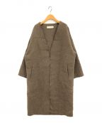 TODAYFULトゥデイフル）の古着「Collarless Long Coat」｜ベージュ