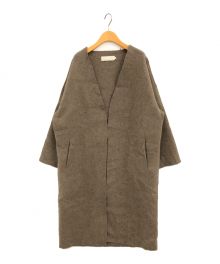 TODAYFUL（トゥデイフル）の古着「Collarless Long Coat」｜ベージュ