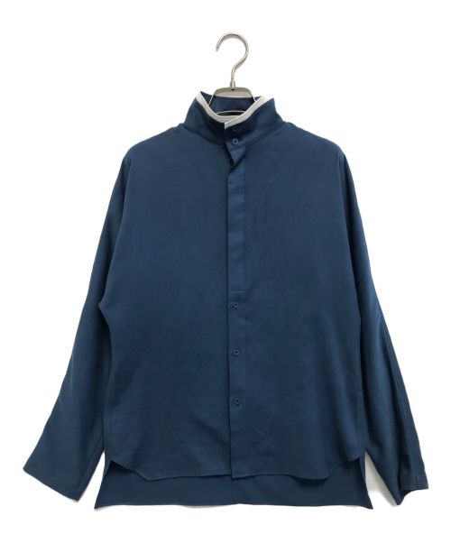 ISSEY MIYAKE (イッセイミヤケ) スタンドカラーシャツ ブルー サイズ:2