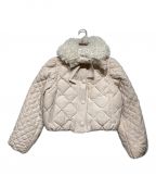 epineエピヌ）の古着「fur ribbon quilting short down coat」｜アイボリー