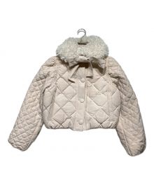 epine（エピヌ）の古着「fur ribbon quilting short down coat」｜アイボリー