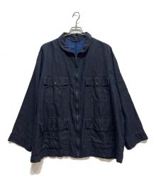 Porter Classic（ポータークラシック）の古着「FARMER’S LINEN MIL. ZIP-UP JACKET」｜インディゴ