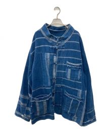 Porter Classic（ポータークラシック）の古着「AFRICAN COTTON CHINESE JACKET　アフリカンコットン チャイニーズジャケット」｜ブルー