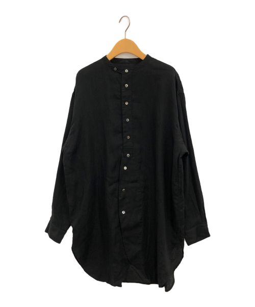 Vlas Blomme（ヴラスブラム）Vlas Blomme (ヴラスブラム) チュニックリネンシャツ ブラック サイズ:Fの古着・服飾アイテム