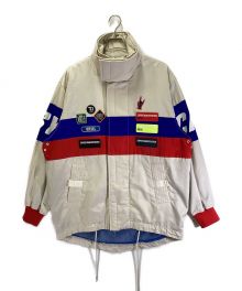 DIESEL（ディーゼル）の古着「AZUMA RACING STRIPE JACKET/ワッペン付レーシングジャケット」｜ホワイト