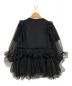 VIVIANO (ヴィヴィアーノ) TULLE LAYERED PUFF SLEEVE T SHIRT ブラック サイズ:S：16000円