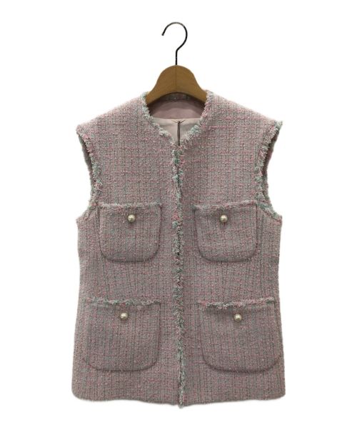ANAYI（アナイ）ANAYI (アナイ) ファンシーツィード4ポケットジレ ピンク サイズ:36の古着・服飾アイテム