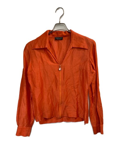 GUCCI（グッチ）GUCCI (グッチ) ジップシャツ オレンジ サイズ:40の古着・服飾アイテム