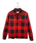 WOOLRICHウールリッチ）の古着「ALASKAN WOOL CHECK OVERSHIRT」｜レッド×ブラック