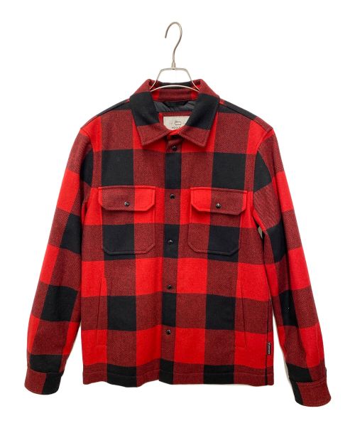 WOOLRICH（ウールリッチ）WOOLRICH (ウールリッチ) ALASKAN WOOL CHECK OVERSHIRT レッド×ブラック サイズ:Sの古着・服飾アイテム