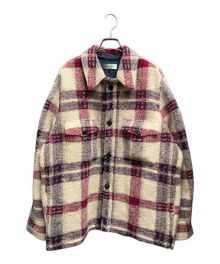 ISABEL MARANT（イザベルマラン）の古着「KERVONT JACKET/フリースﾎﾞｱジャケット」｜ベージュ×パープル