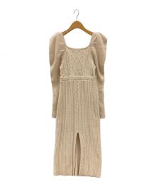 HER LIP TO（ハーリップトゥ）の古着「Bambina Cable Knit Dress」｜アイボリー