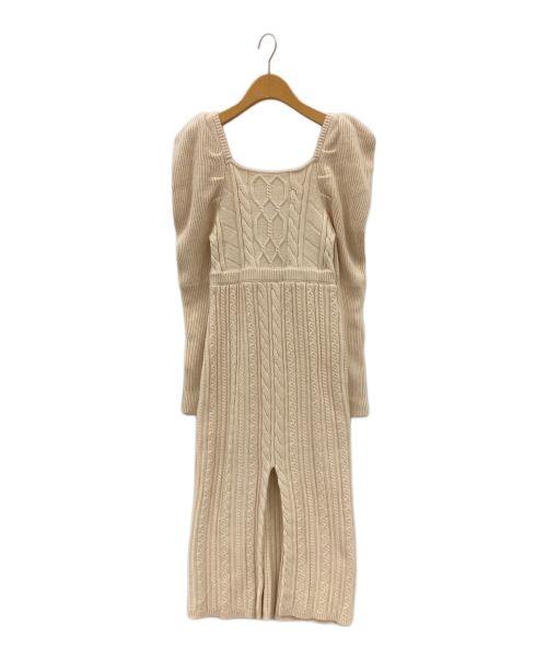 HER LIP TO（ハーリップトゥ）HER LIP TO (ハーリップトゥ) Bambina Cable Knit Dress アイボリー サイズ:Sの古着・服飾アイテム