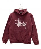 stussyステューシー）の古着「ワッペンロゴスウェット」｜ワインレッド