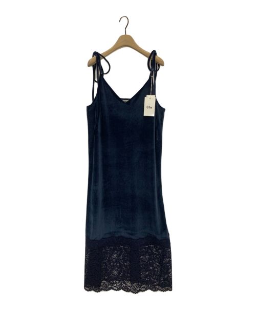 Uhr（ウーア）Uhr (ウーア) Velour Lace Combi Dress ネイビー サイズ:36の古着・服飾アイテム