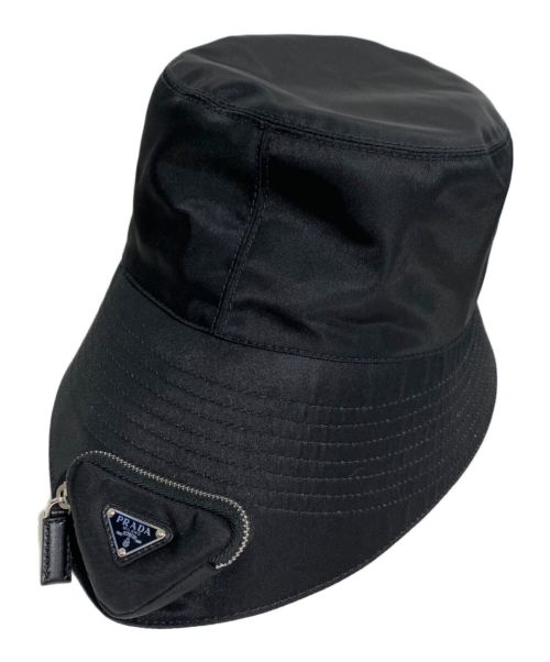 PRADA（プラダ）PRADA (プラダ) Re-Nylon Bucket Hat(リナイロン バケットハット) ブラック サイズ:XLの古着・服飾アイテム