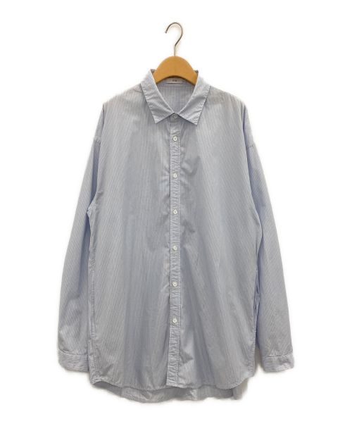 ATON（エイトン）ATON (エイトン) SHRINK STRIPE OVERSIZED SHIRT ブルー サイズ:06の古着・服飾アイテム