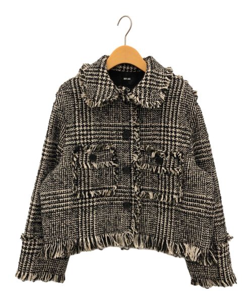 ROSY LUCE（ロージールーチェ）ROSY LUCE (ロージールーチェ) CHECK TWEED JACKET ブラック サイズ:Fの古着・服飾アイテム