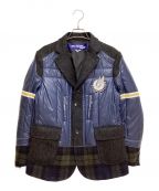 COMME des GARCONS JUNYA WATANABE MANコムデギャルソンジュンヤワタナベマン）の古着「20AW different material switching tailored jacket（ ディッファレントマテリアルスイッチングテーラードジャケット）」｜ネイビー