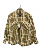 DAIWA PIER39ダイワ ピア39）の古着「TECK ELBOW PATCH WORK SHIRTS FLANNEL PLAIDS/エルボーパッチヘビーネルシャツ」｜ブラウン