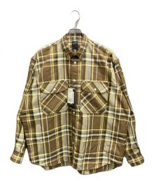 DAIWA PIER39（ダイワ ピア39）の古着「TECK ELBOW PATCH WORK SHIRTS FLANNEL PLAIDS/エルボーパッチヘビーネルシャツ」｜ブラウン