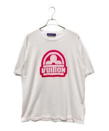 LOUIS VUITTON（ルイ ヴィトン）の古着「コットンショートスリーブクルーネックニットTシャツ」｜ホワイト×ピンク