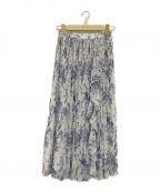 HER LIP TOハーリップトゥ）の古着「Pleated chiffon long skirt」｜ブルー