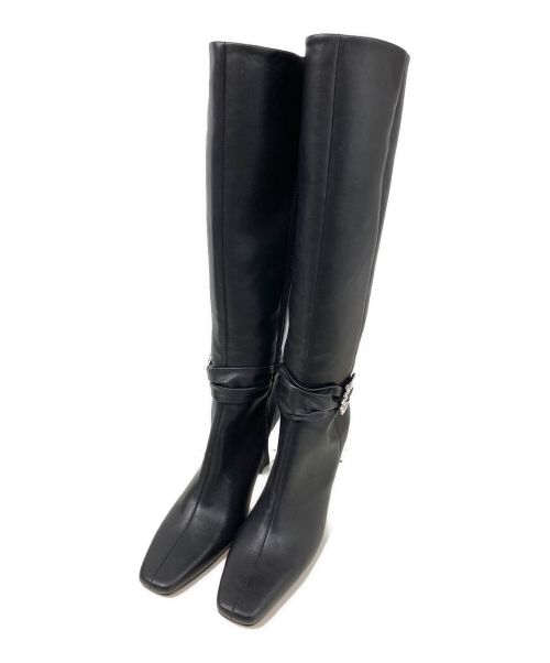 HER LIP TO（ハーリップトゥ）HER LIP TO (ハーリップトゥ) Crystal Bucked knee Boots ブラック サイズ:38の古着・服飾アイテム