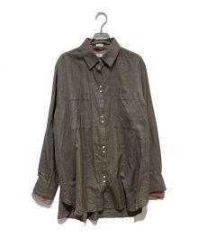 RITO（リト）の古着「DOUBLE LAYERED SHIRT」｜ブラウン